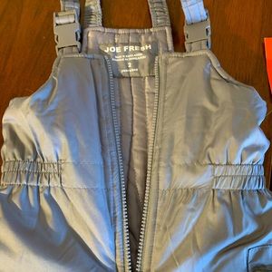 Joe Fresh Gray Front Zip Overall Snow Pants, size 2T